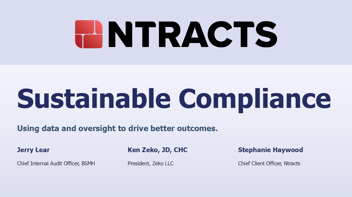 Sustainable Compliance: Using Data & Oversight to Drive Better Outcomes