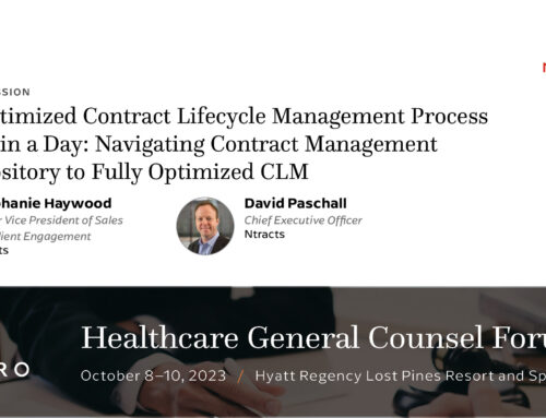 Ntracts’ Leaders to Moderate Discussion at the Consero Healthcare General Counsel Forum  |  October 8-10, 2023