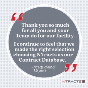 Ntracts client quote- thank you so much for all you and your team do for our facility